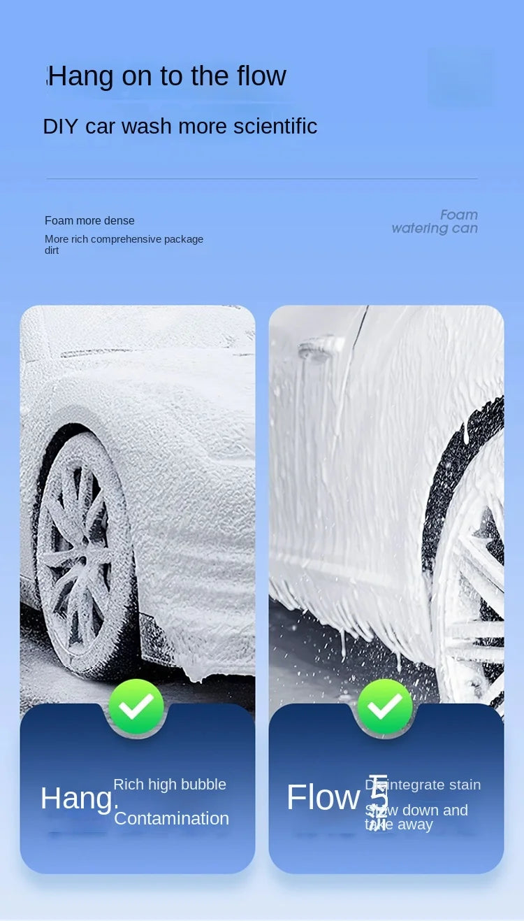 2.5L Hand Pump Foam Sprayer with 3 Types of Nozzle Hand Pneumatic Foam Cannon Snow Foam Car Wash Spray Bottle Car Window Cleanin