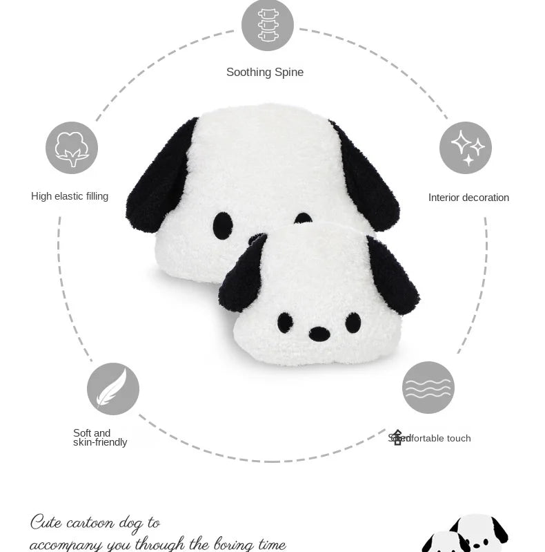 Car Headrest Neck Pillow  Waist Rest Cute Plush dog Backrest in the Car Lumbar Support