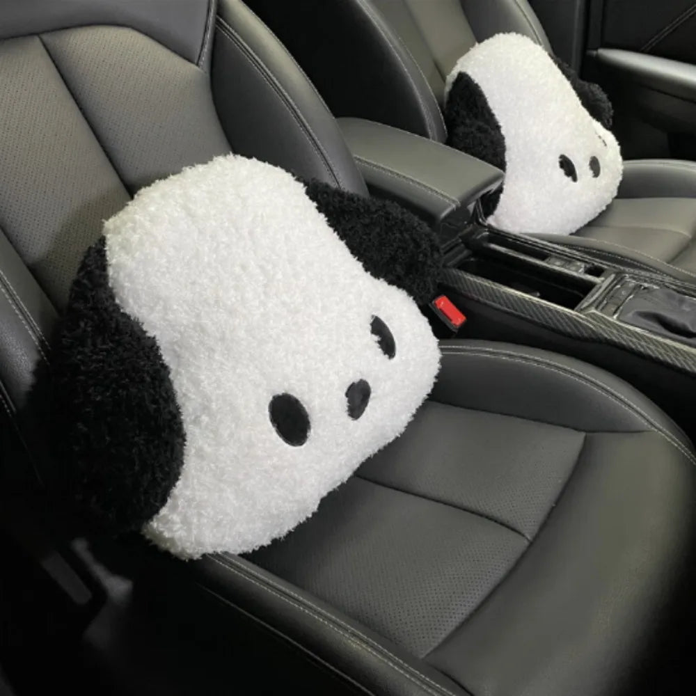 Car Headrest Neck Pillow  Waist Rest Cute Plush dog Backrest in the Car Lumbar Support