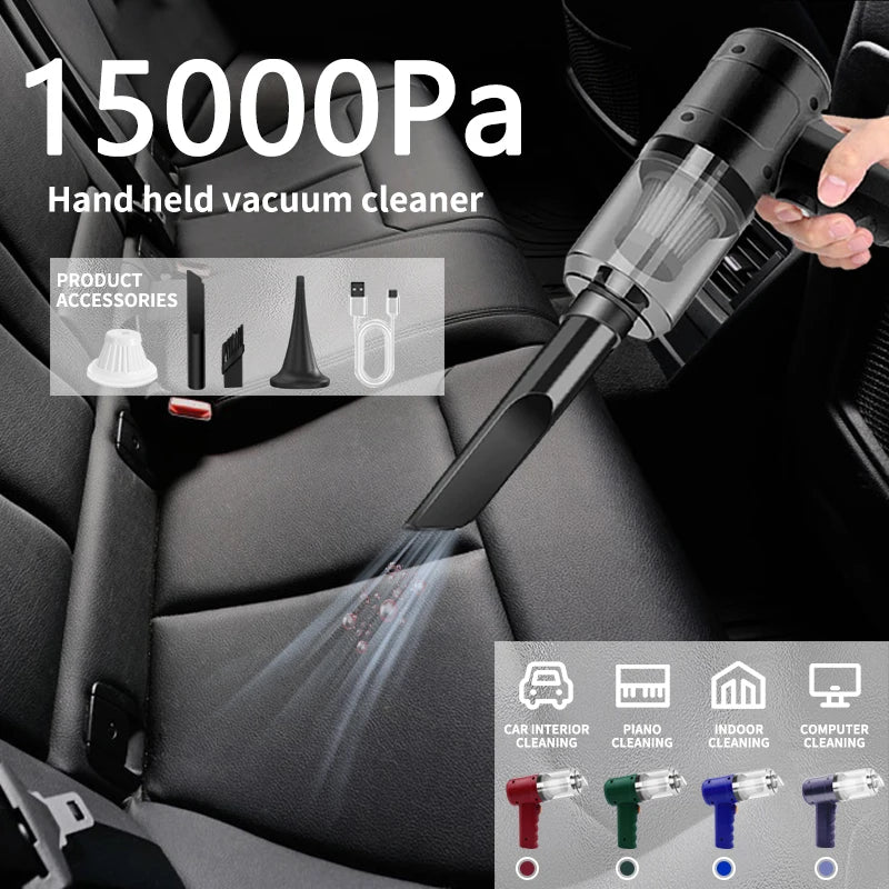 Portable Cordless Handheld Car Vacuum Cleaner Dual Use Blowing & Suction with Multi-Nozzles for Car Home Pet Office