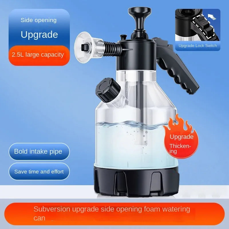 2.5L Hand Pump Foam Sprayer with 3 Types of Nozzle Hand Pneumatic Foam Cannon Snow Foam Car Wash Spray Bottle Car Window Cleanin