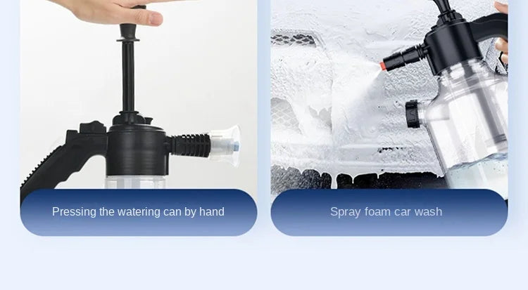2.5L Hand Pump Foam Sprayer with 3 Types of Nozzle Hand Pneumatic Foam Cannon Snow Foam Car Wash Spray Bottle Car Window Cleanin