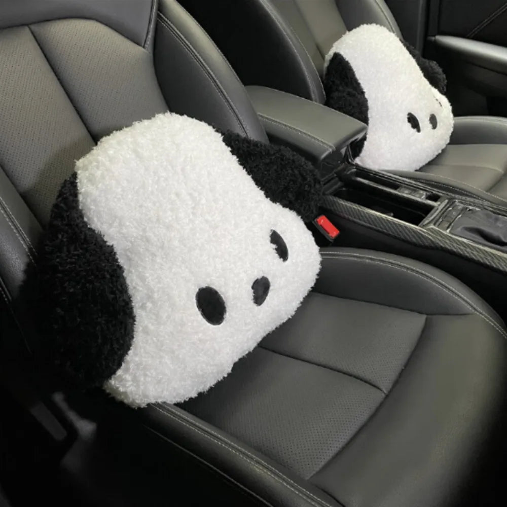 Car Headrest Neck Pillow  Waist Rest Cute Plush dog Backrest in the Car Lumbar Support