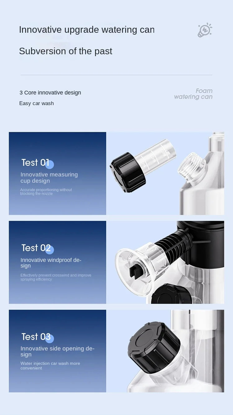 2.5L Hand Pump Foam Sprayer with 3 Types of Nozzle Hand Pneumatic Foam Cannon Snow Foam Car Wash Spray Bottle Car Window Cleanin