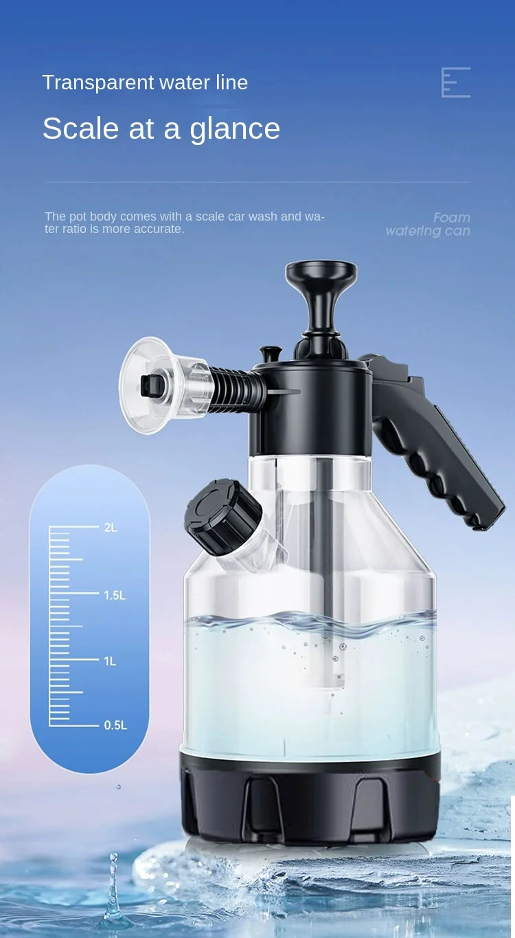 2.5L Hand Pump Foam Sprayer with 3 Types of Nozzle Hand Pneumatic Foam Cannon Snow Foam Car Wash Spray Bottle Car Window Cleanin